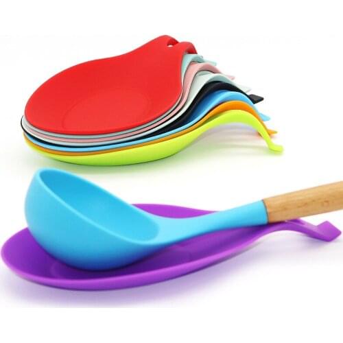 1pcs Food Grade Silicone Insulation Spoon Mat Heat Resistant Placemat Tray Spoon Pad Drink Glass Coaster Sale Kitchen Tool