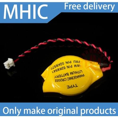 10pcs/lot Yellow ribbon cable 2032 battery laptop motherboard COMS button type CR2032