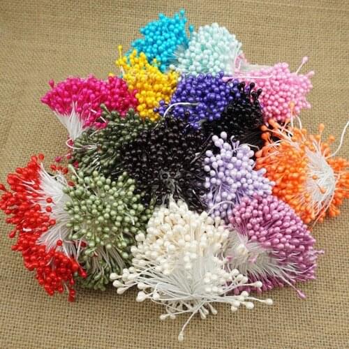 150pcs/lot Random Mixed Double Heads DIY Artificial Mini Pearl Flower Stamen Pistil Floral Stamen For Wedding Decoration DI