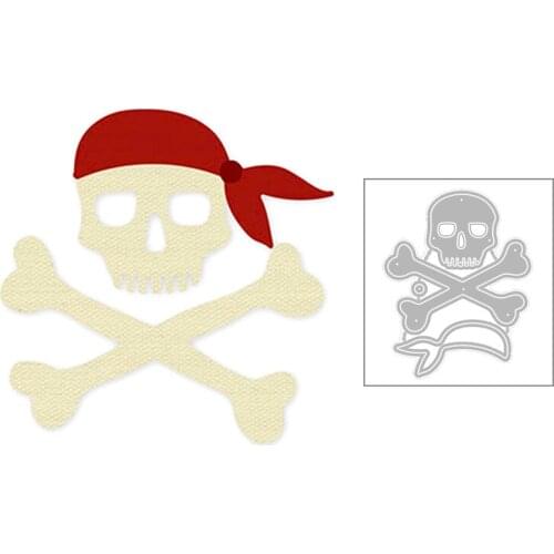 2020 New Pirate Skull Head Scarf Sign Metal Cutting Dies Cut Craft For DIY Scrapbooking Card Paper Photo Album Making no stamps