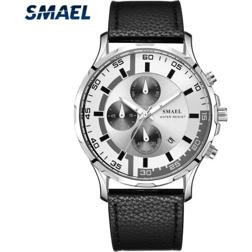 SMAEL Mens Sport Quartz Chronograph Multifunction Waterproof Watches Military Date Watch Men Wristwatches Relogio Masculino