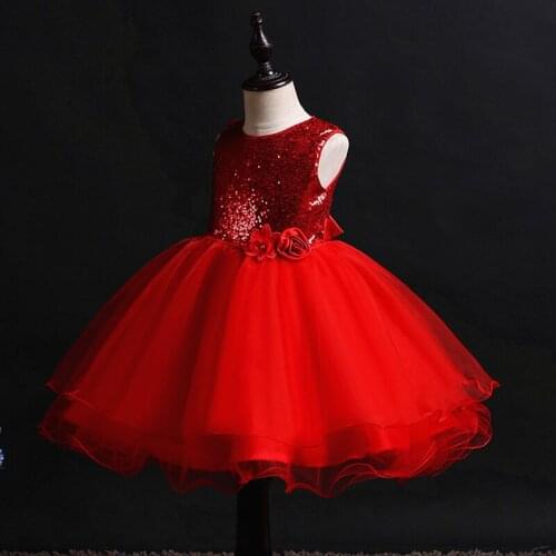 Hetiso Kids Sequined Dresses for Girls Christmas Children Clothing Princess Birthday Wedding Party Baby Girl Dress With Bow 10Y