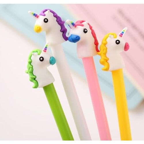 Ellen Brook 1 Pcs Stationery Cute Pen Angel Horse Gel Pen School Office Supply Novel Creative Handle Gift Styling Unicorn Kawaii