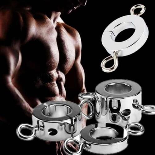 Male Delay Ejaculation Cock Ring Zinc Alloy Penis Lock Sex Toy Scrotum Stretcher Lock sperm and prolong intercourse time