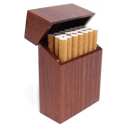 Innovative Magnet Adsorption Flip Type Wooden Cigarette Box Pure Natural Handmade Cigarette Accessories Man Women Gift BoxLF338