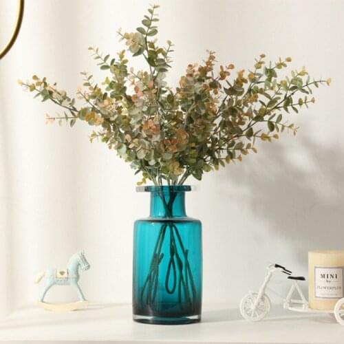 Artificial plastic plant leaf tree green eucalyptus tree branch decoration