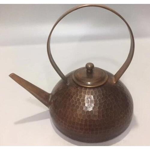 Chinese Hand-carved Copper Carving Kettle, Teapot, Wine Kettle, Fengshui Decorative Gifts