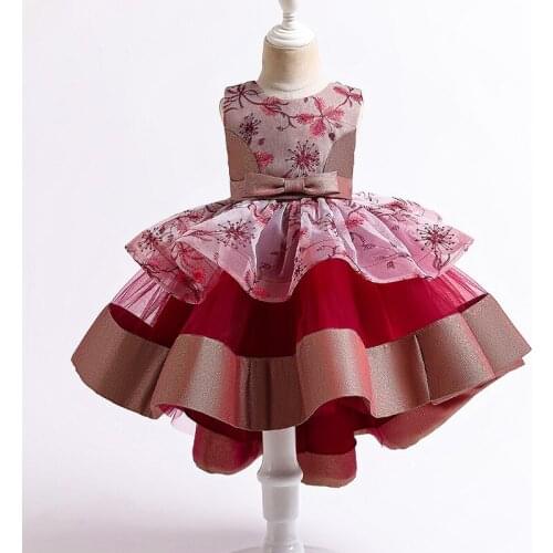 1-5Yrs Lace Flower Infant Toddler Baby Kid Girl Dress Princess Tutu Party Wedding Birthday Christmas Dresses For Girls Costumes