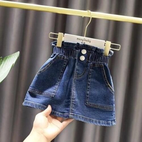 Summer Girls Baby Skirts Childrens Spring Korean Skirts Teen Girls Fashion Tunic Denim Skirts Kids Shorts 2-13Y