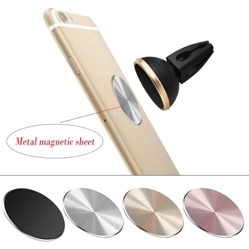 Besegad Aluminum Alloy 32*32MM Magnetic Car Cell Phone Metal Plate Mount Holder Stand for Iphone Smartphone Accessories Gadgets