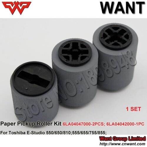 Paper Pickup Roller Kit E555 E655 E755 E855 (6LA04047000-2PCS;6LA04042000-1PC) For Toshiba E-Studio 550/650/810/555/655/755/855