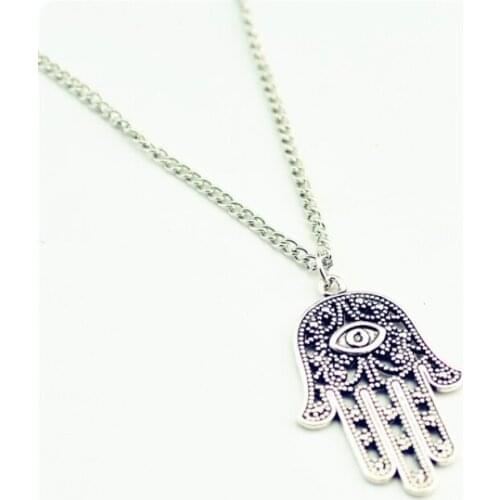 New Design Trendy Hamsa Hand Of Fatima Pendant Necklace For Women Men Fashion Turkish Jewelry Gift Wholesale
