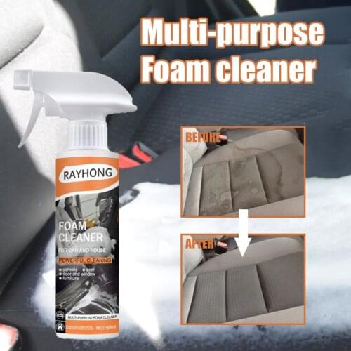 Car Interior Cleaning Foam Fights Fading, Aging, Cracking UV Protection Cleaner Car Seat Cleaner Auto Leather Clean Wash Spray
