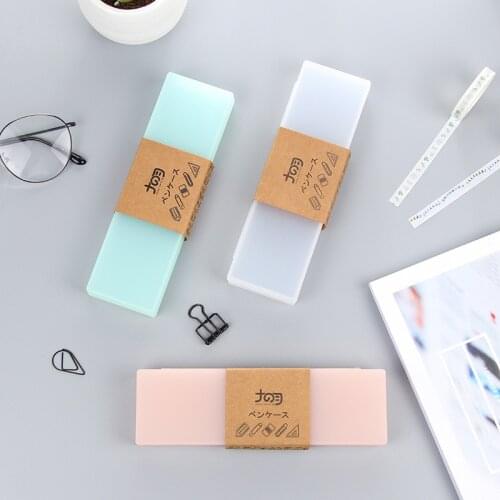 Cute Frosted PP Plastic Storage Box Pencil Case Lovely Pen Box For Kids Gift Office School Supplies Materials Free Shipping