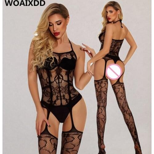 Plus Size Sexy Women Erotic Lingerie Sexy Product Open Crotch Tights Mesh Fishnet Bodystocking Bodysuits Lenceria Sex Para Mujer
