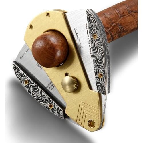 Cigar Cutter Sliding Automatic Switch Sharp Cigar Cutter Scissors Portable Stainless Steel Thickened Dobble-Edged Guillotine