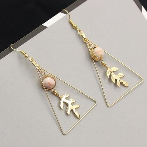 Rhinestone Long Drop Dangle Earrings Round Large Triangle Shaped Black White Color Zinc Alloy For Women Ear Statement Jewelry