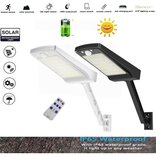 LED Solar garden light street wall path lamp PIR Motion Sensor Garden rard Lighting Remote Control 3 mode