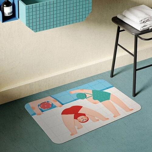 Ultra-thin Bathroom Mat Lovely Swimming Bathmat Felt Rug Carpet Area Rugs Bath Room Kitchen Floor Mats Doormat Chic Home Decor