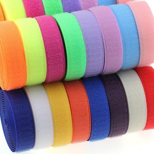 20mm Colors Magic Tape No Glue Hook Loop Tape NO Self Adhesive Fastener Tape Craft Colthing Shoes Sewing Accessories 1yard/lot