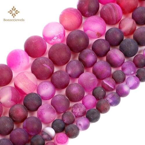 High Quality Natural Rose Banded Agates Onyx Round Shape 4/6/8/10/12/14mm DIY Gems Loose Beads Jewellery Making