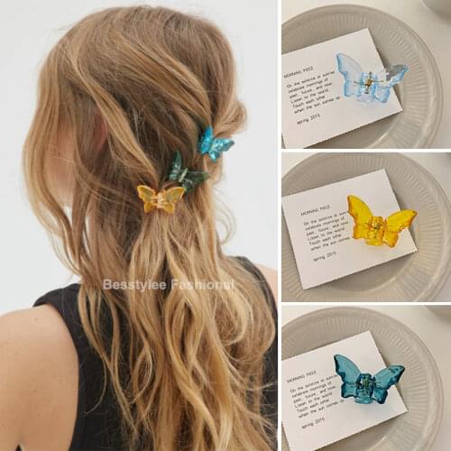 Sweet Butterfly Hair Claws Acrylic Hairpins Scrub Hair Claw Clips Women Girls Hair Simple Hair Clamps Barrettes Hair Accessories