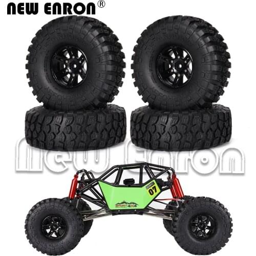 1.9inch 4Pc Rock Beadlock Wheel Hub RC Rims 120MM Rubber RC Tires Set For RC Crawler Car Traxxas TRX4 Axial JIMNY Tamiya D90 TF2