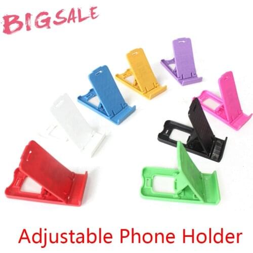 1pc Colorful Mini Portable Phone Holder Universal Cellphone Stand Durable Plastic Adjustable Folding Smart Phone Holder Seat