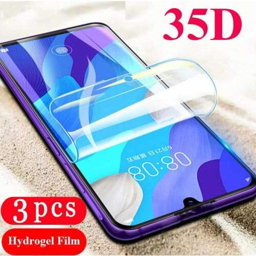 3Pcs 35D soft full cover for huawei honor 8 8C 8S 8A pro 8X max hydrogel film phone screen protector protective film Not Glass
