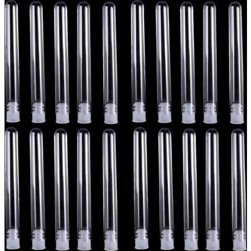 50 Pieces Clear Plastic Test Tubes 12 by 100 mm with Push Caps M17F