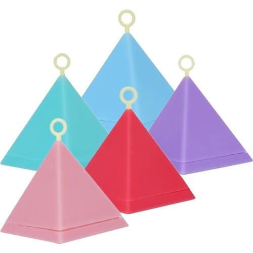 5pcs Macaron Triangle Balloon Pendant Falling Weight Pyramid Pendants Balloon Weight Block For Wedding Party Decor Random Color