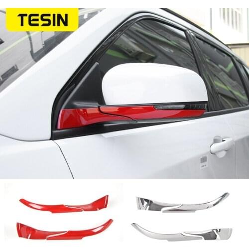 TESIN ABS Car Interior Accessories Rear View Mirror Base Trim Decoration Covers Fit For Jeep Compass 2017 Up Car Styling