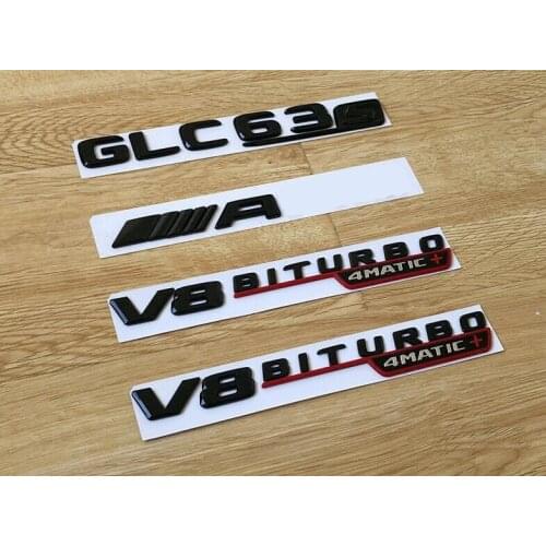 Gloss Black GLC63 GLC63S for Biturbo 4matic+ emblem badge For C253 X253 Series