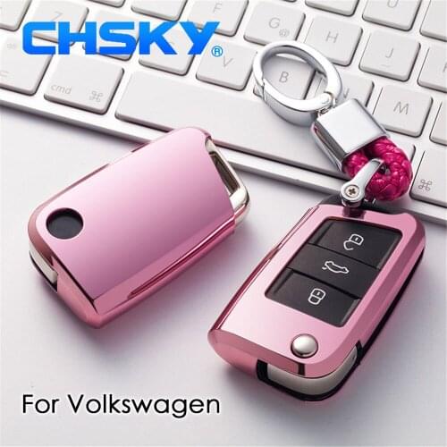 CHSKY TPU For volkswagen vw Key Cover Case For volkswagen Golf 7 6 5 for vw golf mk7 mk6 Car key cover shell Car Accessories