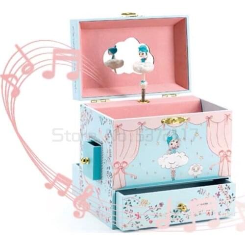 Wooden ballerina girl music box Rotating Princess Jewelry Storage Toy Family Bedroom Decoration Birthday Gift