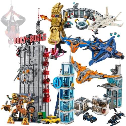 New 3700+PCS 25 DOLLS Marvel Avengers Spiderman Daily Bugle Tower Heroes Model FIT 76178 Building Blocks Bricks Kid Toy Gift