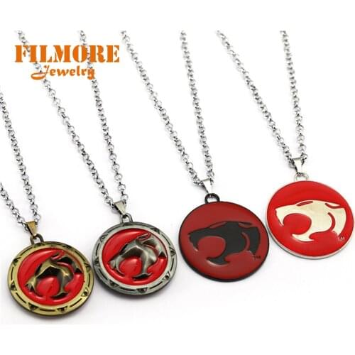 Filmore Anime Jewelry Pendants Cartoon ThunderCats Logo Pendants Necklace Bronze Silver Metal Necklace Keychain Accessories Gift
