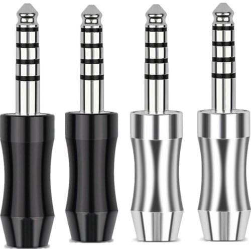 HiFi Earphone Jack 4.4mm 5 Pole Male Audio Plug Rhodium Plating Headphone Plug Minijack For Soldering Speake Connectors Jacks