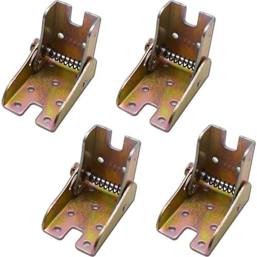 HOT-4Pcs Folding Table Legs Bed Support Brackets Foldable Furniture Leg Feet Lock 2.4 inch Height with Springs