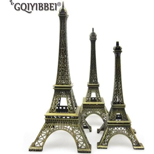 GQIYIBBEI 48cm Art Crafts Bronze Paris Eiffel Tower Model Ornaments Figurine Zinc Alloy Statue Travel Souvenirs Home Decorations