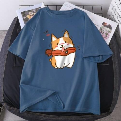 Cute Dogs Streetwear T-shirt Women Fashion Short Sleeve Oversize Tshirts Black Outdoor Casual Tops Tees Loose Fit Camiseta Woman