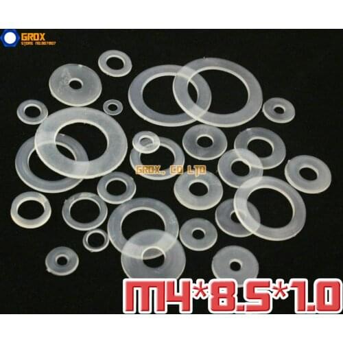 1000 Pieces M4 x 8.5 x 1.0mm Soft Nylon Flat Washer Insulation Washer