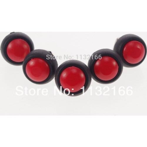 Red OFF-(ON) NO 2 Pin SPST 3A 125VAC Momentary 12mm Hole Push Button Switch