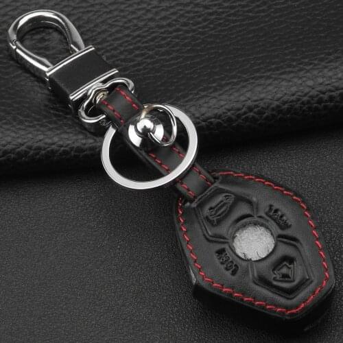 Kutery 10pcs 2 Buttons Remote Leather Car Key Case Cover For BMW X3 X5 Z3 Z4 3 5 7 Series E38 E39 E46 E83 Keychain Keyring