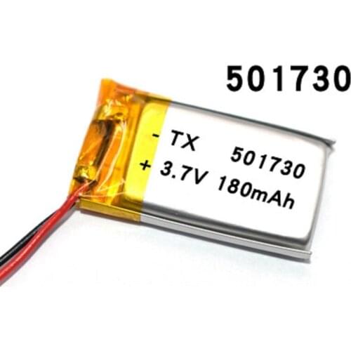 3.7V 180mAh 501730 Lithium Polymer LiPo Rechargeable Battery ion cells For Mp3 Mp4 Mp5 DIY PAD DVD E-book bluetooth headset