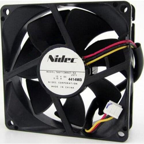 NIDEC 8CM 80*80*25mm T80T12MHA7-52 DC 12V 0.10A 3-Lines Ultra Quiet Cooling Fan