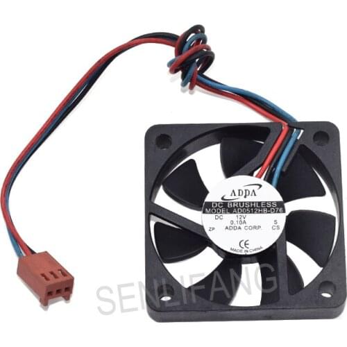 Well Tested 98%new Cooling Fan AD0512HB-D76 DC12V 0.10A 50x50x10MM 5cm Three Wires For ADDA