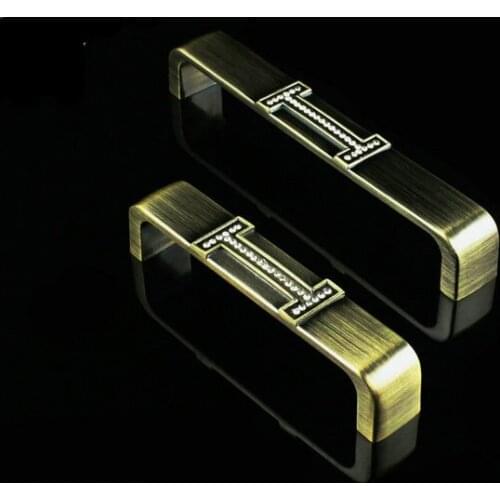 New High Quality European Classic Crystal Zinc Alloy Antique Bronze Cabinets Handle/Pull Handle Knob