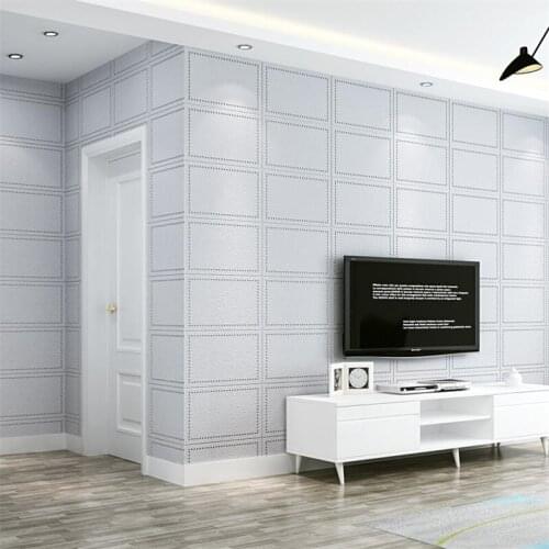 Beibehang High end Simple modern checkered striped new wallpaper deerskin non-woven wallpaper 3d living room TV back wall paper
