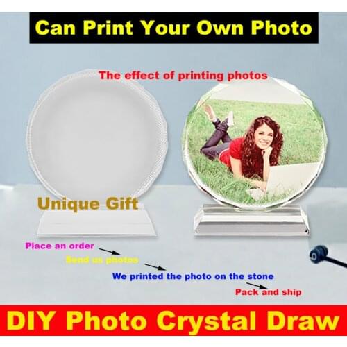 Custom Photo crystal draw Personalized your photo on glass Painting Artwork Home Ornaments BSJ-03E